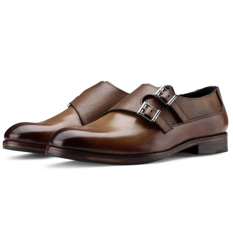 The Samuel Designer Double Monk in Cognac - Escaro Royale