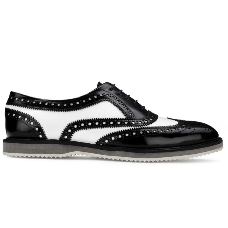 The Golf Designer Brogue in Black White - Escaro Royale
