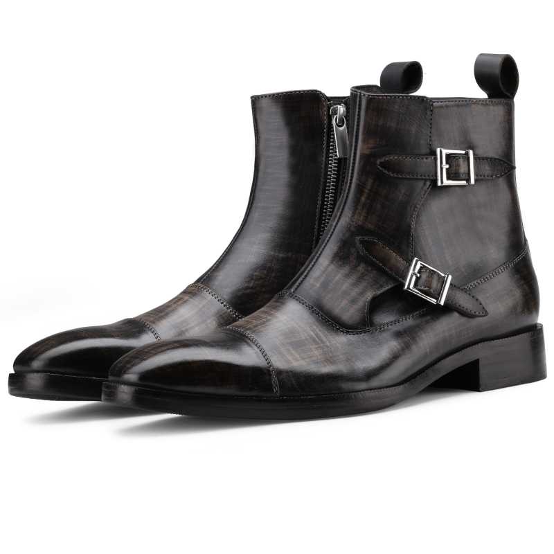 The Hernan Toecap Ankle Boot in Grey - Escaro Royale