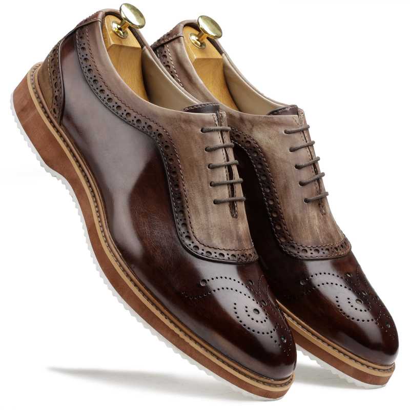 The Cortes Designer Oxford in Brown - Escaro Royale