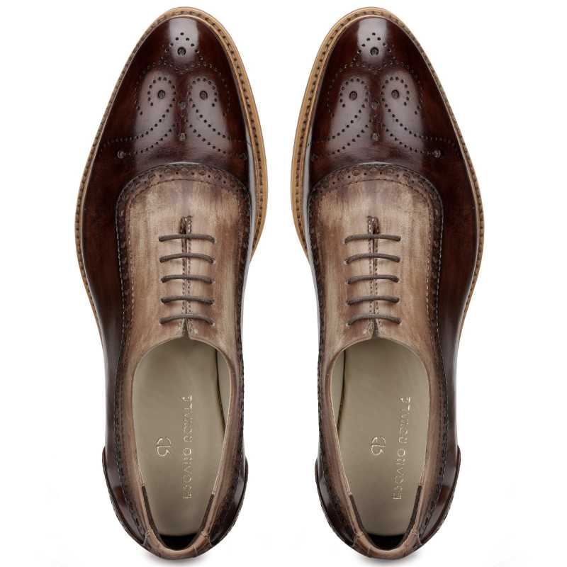 The Cortes Designer Oxford in Brown - Escaro Royale