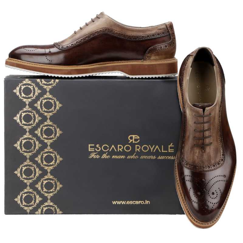 The Cortes Designer Oxford in Brown - Escaro Royale