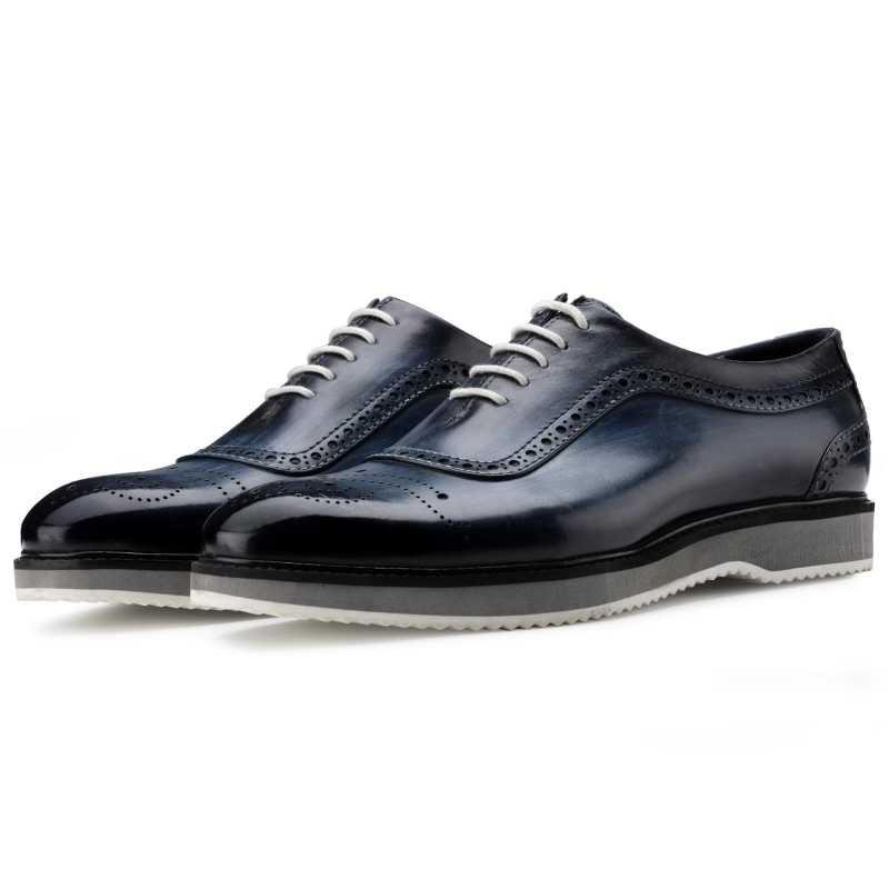 The Cortes Designer Oxford in Blue - Escaro Royale