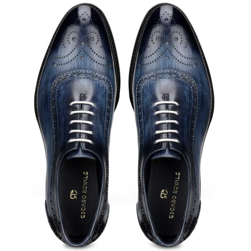 The Cortes Designer Oxford in Blue - Escaro Royale