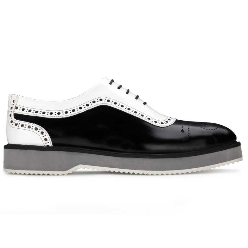 The Cortes Designer Oxford in Black White - Escaro Royale