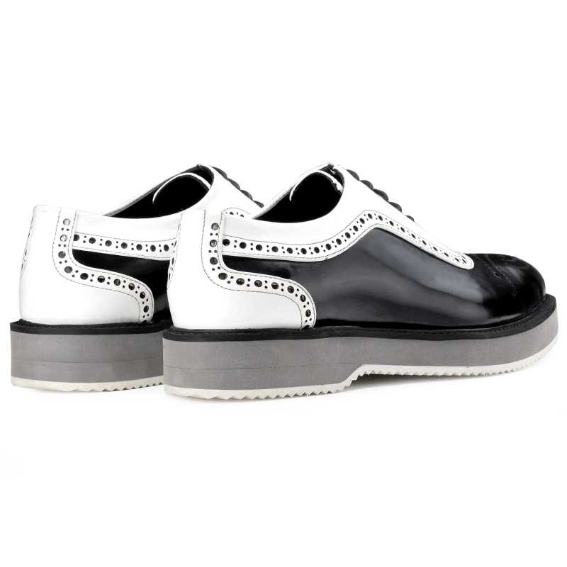 The Cortes Designer Oxford in Black White - Escaro Royale