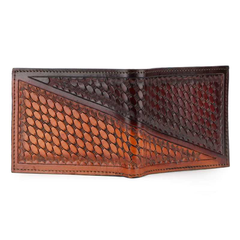 Multi Colored  Hand - Tooled Leather Mens Wallet - Escaro Royale