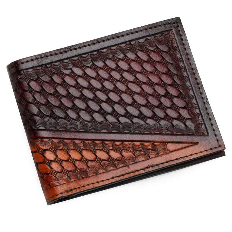 Multi Colored  Hand - Tooled Leather Mens Wallet - Escaro Royale