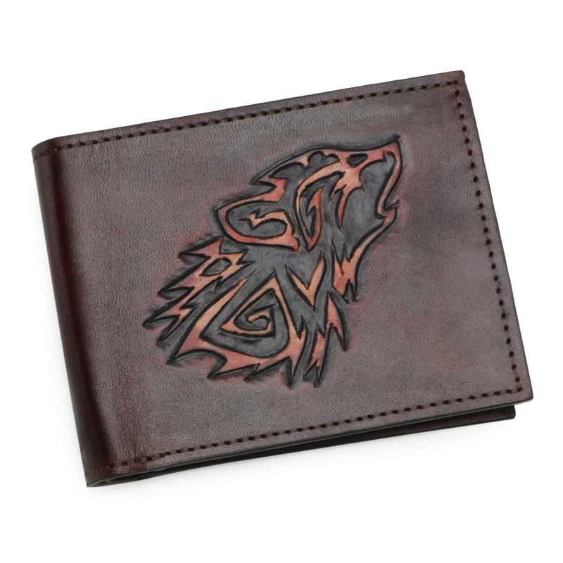 Brown Embossed Leather Mens Wallet - Escaro Royale