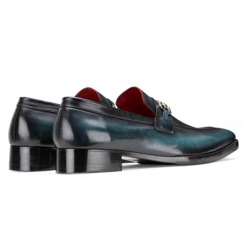 Vanetia Dual Shade Horsebit Slipons in Blue - Escaro Royale