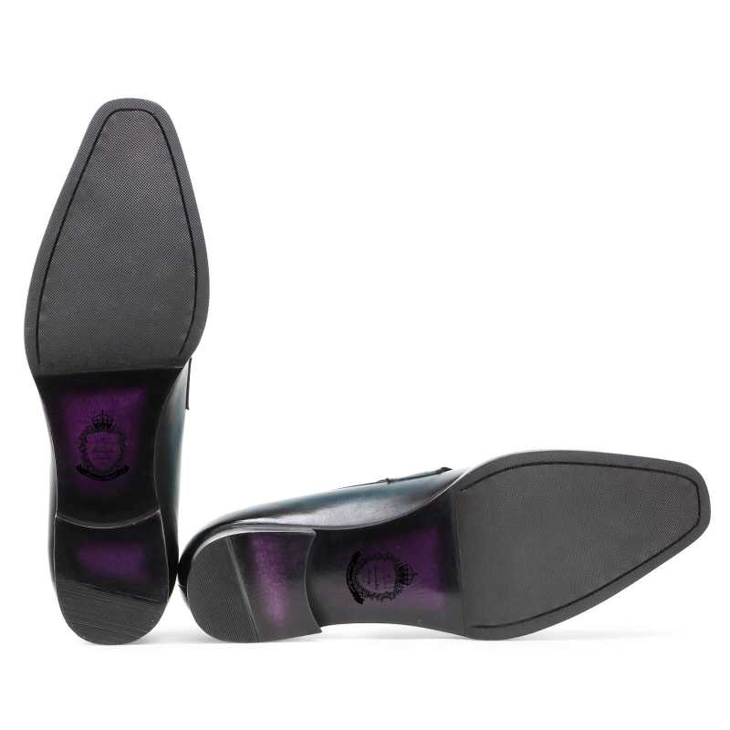 Vanetia Dual Shade Horsebit Slipons in Blue - Escaro Royale