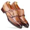 Pharoh Wingtip Double Monks in Tan - Escaro Royale