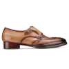 Pharoh Wingtip Double Monks in Tan - Escaro Royale