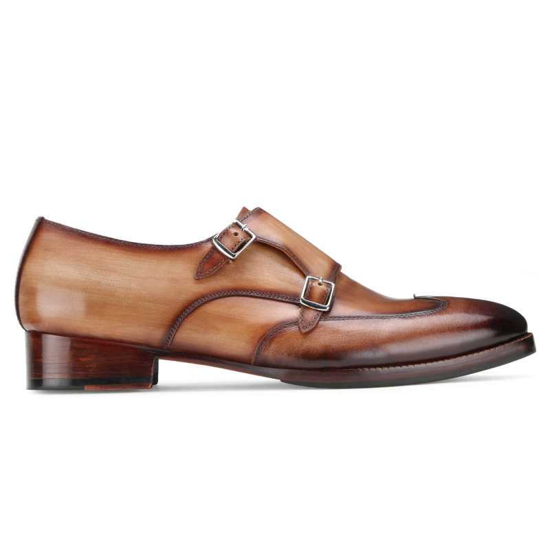 Pharoh Wingtip Double Monks in Tan - Escaro Royale