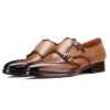 Pharoh Wingtip Double Monks in Tan - Escaro Royale