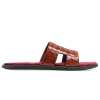 Iconic Textured Sliders - Cognac - Escaro Royale