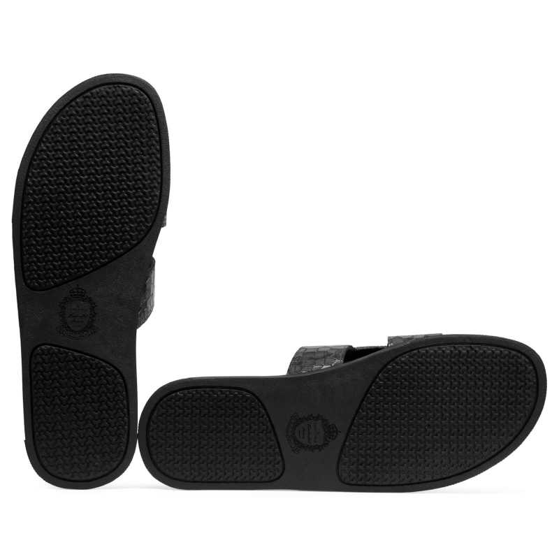 Iconic Textured Sliders - Black - Escaro Royale