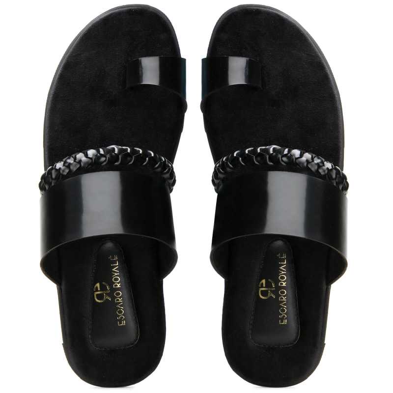 Genesis Weaved Slippers - Black - Escaro Royale
