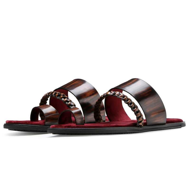 Genesis Weaved Slippers - Brown - Escaro Royale