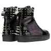 Monarcho Hightop Stud Sneakers In Black Purple - Escaro Royale