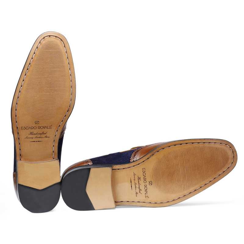 The Chicago Tassel Loafer in Blue Tan - Escaro Royale