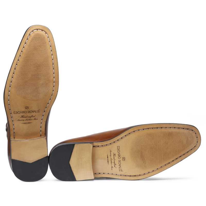The  Lincoln Monk Medallion Loafer In Tan - Escaro Royale