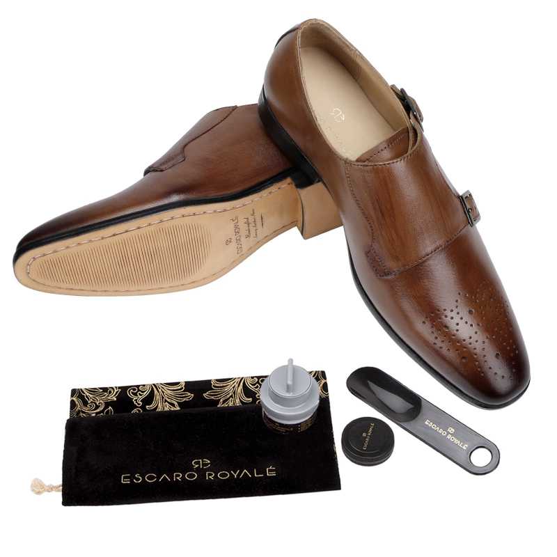 The  Lincoln Monk Medallion Loafer In Tan - Escaro Royale
