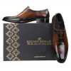 SABRE Goodyear Welted Fiddleback WHOLECUT OXFORDS IN BROWN Patina - Escaro Royale