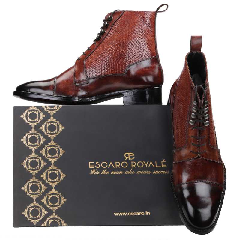 Goodyear Welted Colonel Boot In Brown - Escaro Royale