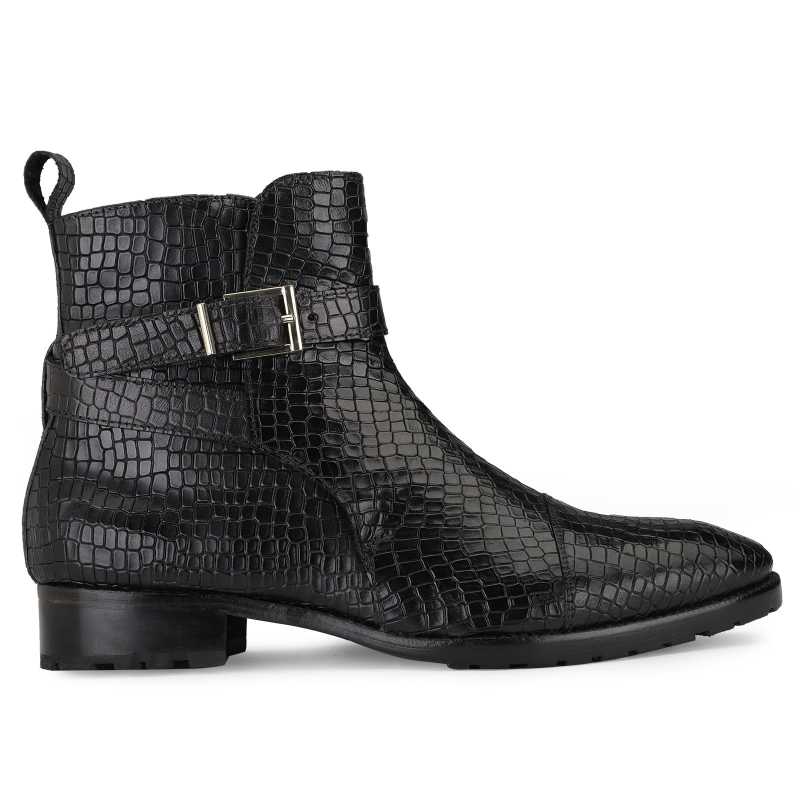 Jodhpur Boot In Patina Scales Black - Escaro Royale
