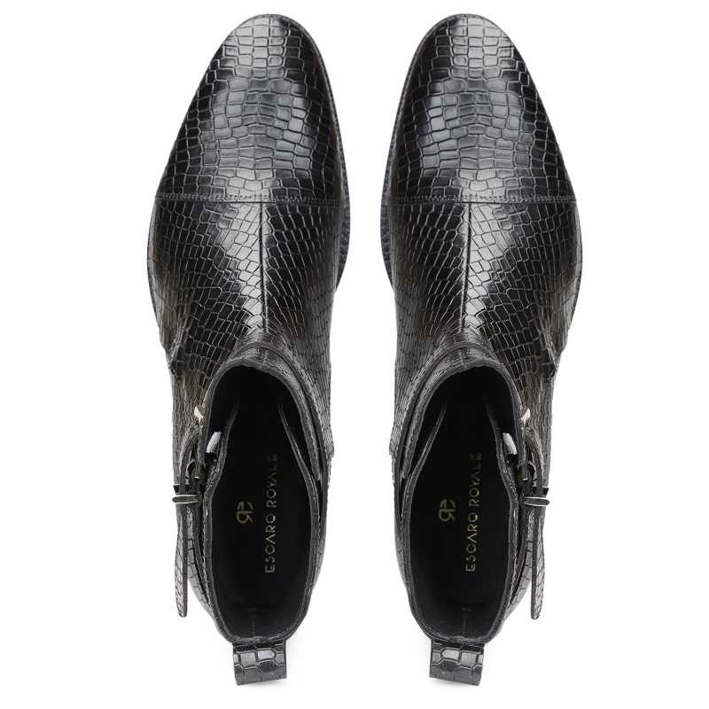 Jodhpur Boot In Patina Scales Black - Escaro Royale