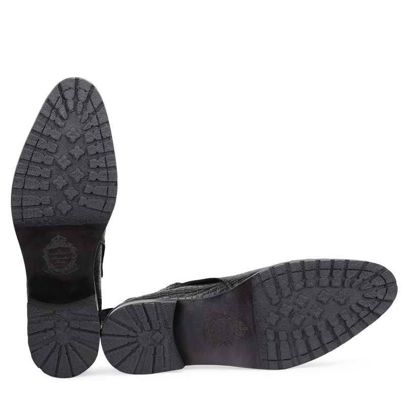 Jodhpur Boot In Patina Scales Black - Escaro Royale