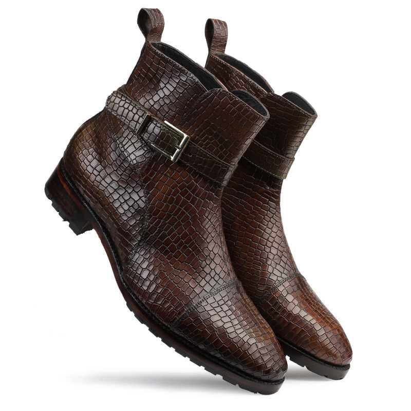 Jodhpur Boot In Patina Scales Olive - Escaro Royale