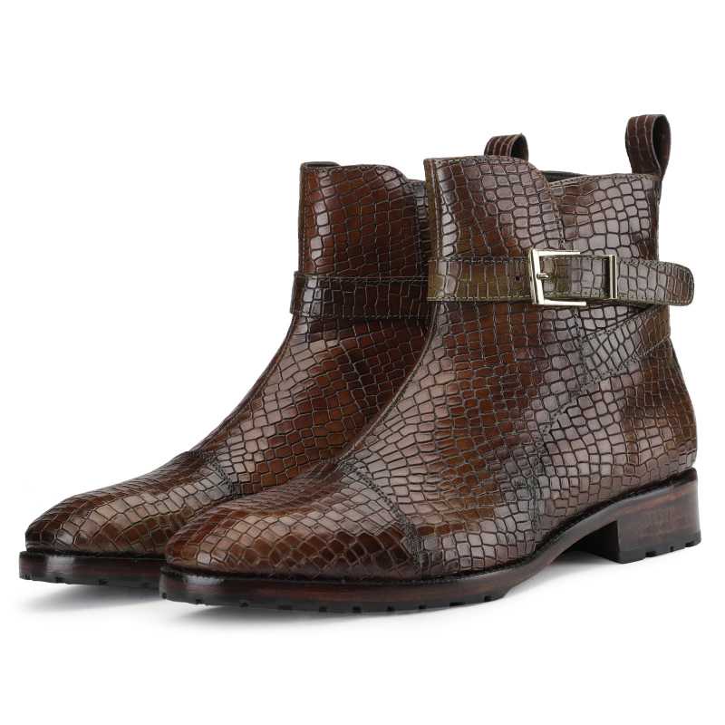 Jodhpur Boot In Patina Scales Olive - Escaro Royale