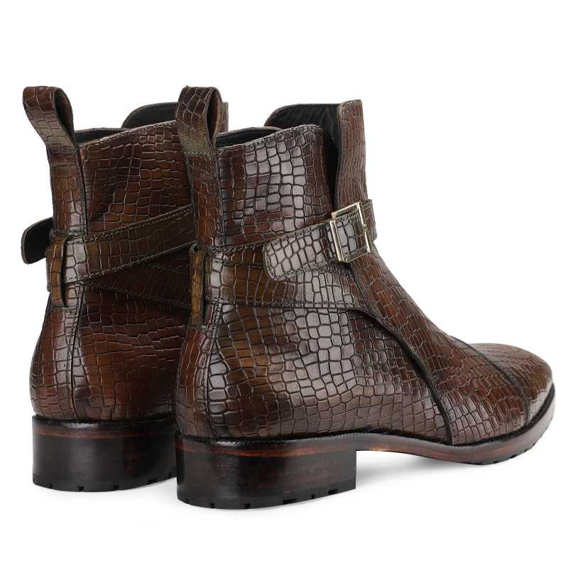 Jodhpur Boot In Patina Scales Olive - Escaro Royale