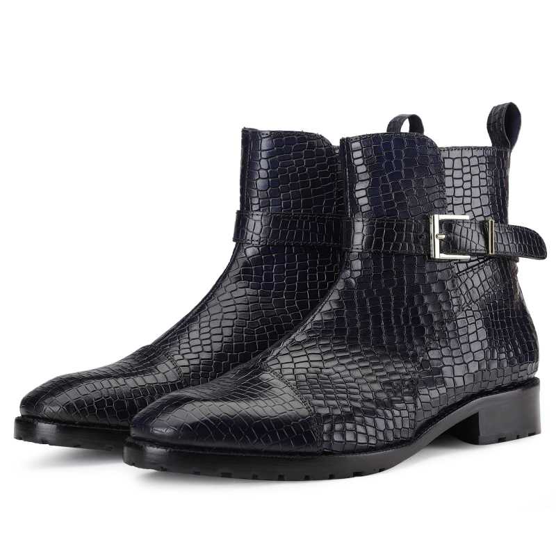 Jodhpur Boot In Patina Scales Grey - Escaro Royale