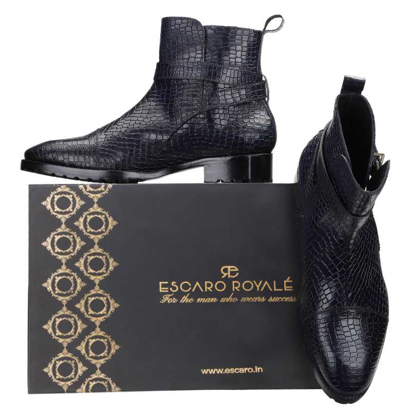 Jodhpur Boot In Patina Scales Grey - Escaro Royale