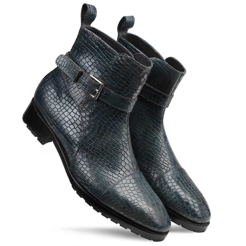 Jodhpur Boot In Patina Scales Blue - Escaro Royale