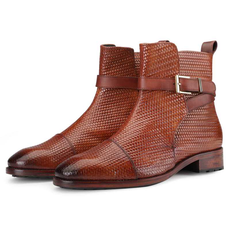 Jodhpur Boot In Patina Scales Cognac - Escaro Royale