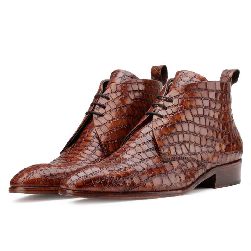 Optimus Chukka Boots in Patina Cognac - Escaro Royale