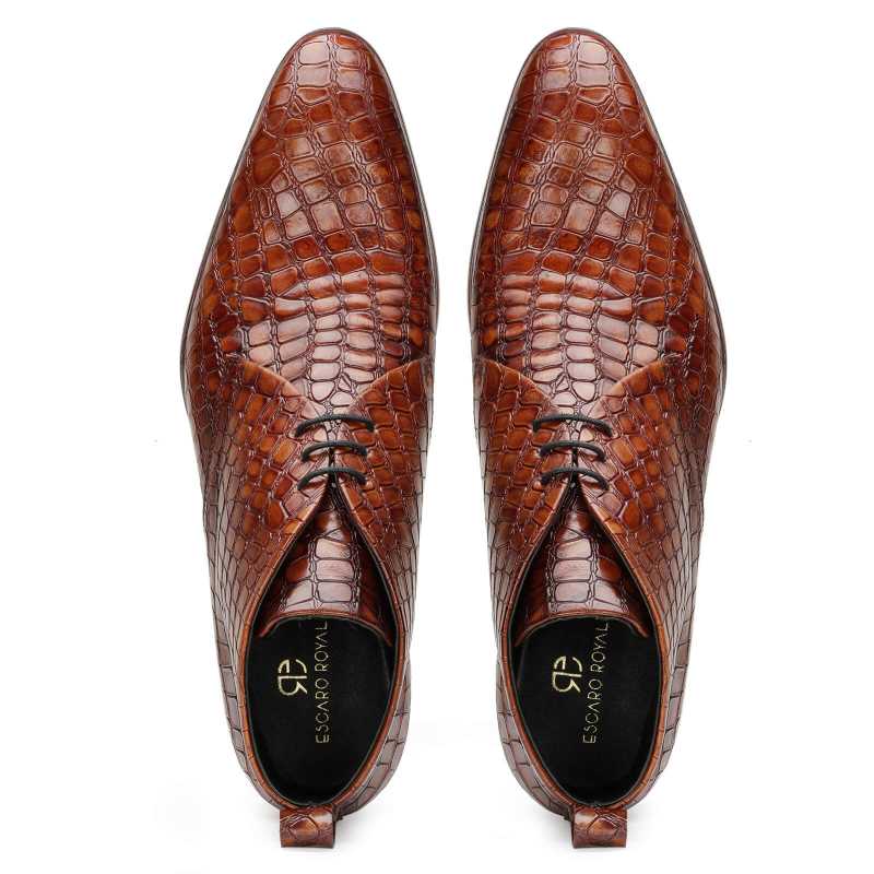 Optimus Chukka Boots in Patina Cognac - Escaro Royale