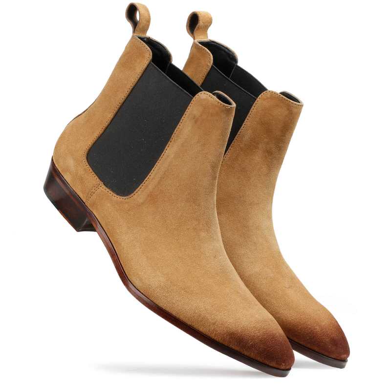 Iceman Chelsea Boots in Camel Color Suede - Escaro Royale