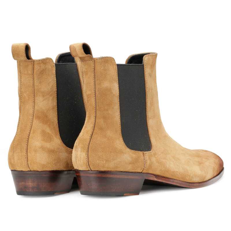 Iceman Chelsea Boots in Camel Color Suede - Escaro Royale