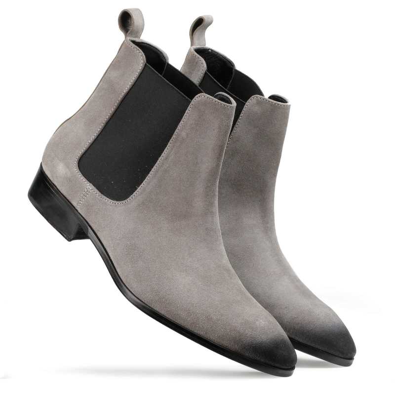 Iceman Chelsea Boots in Grey Suede - Escaro Royale