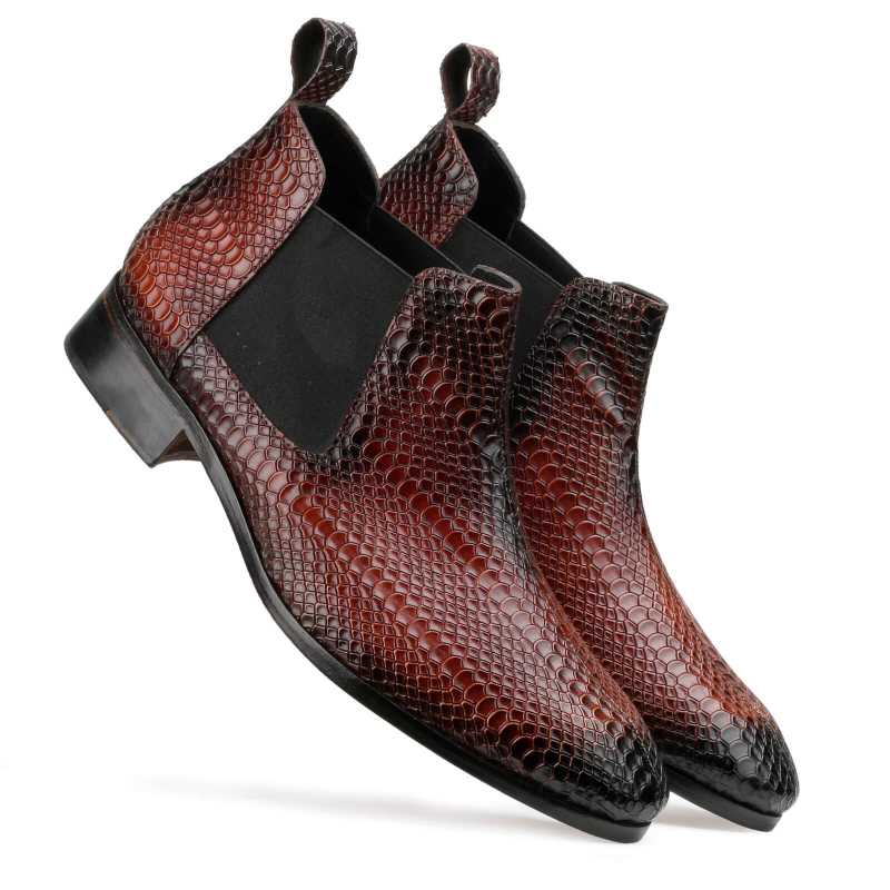 Neo Chelsea Boots in Wine color - Escaro Royale