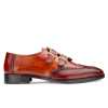 Tyler Wingtip Laceup Shoes with Dual Straps in Cognac - Escaro Royale