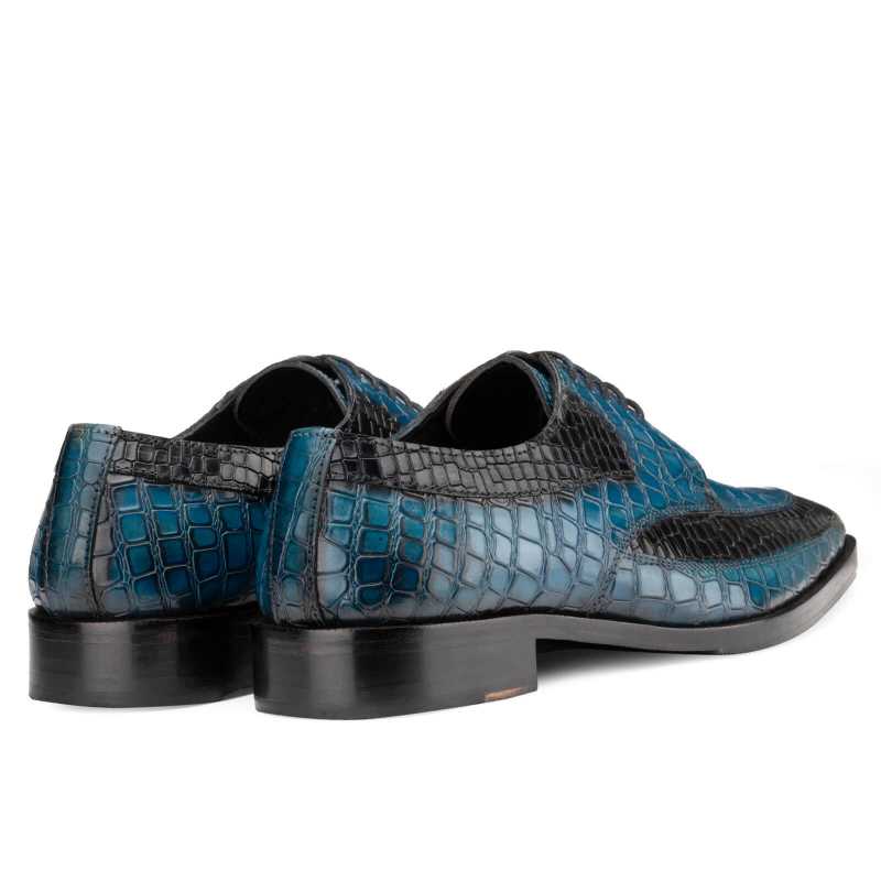 Ross Derby Shoes in Blue & Black - Escaro Royale