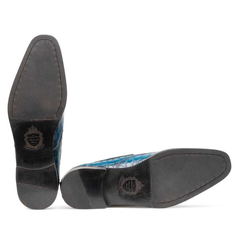 Ross Derby Shoes in Blue & Black - Escaro Royale