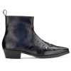 Montana Zipper Cowboy Boots in Black Blue - Escaro Royale
