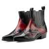 Chavez Chelsea Cowboy Boots in Black Red - Escaro Royale